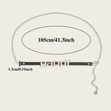 Metal Chain Belts for Women Letter Waist Belt for Jeans Dress