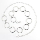 Women's Large Ring Metal Waist Chain Belt for Dresses