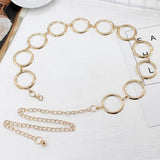 Women's Large Ring Metal Waist Chain Belt for Dresses