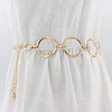 Women's Large Ring Metal Waist Chain Belt for Dresses