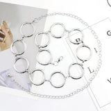 Women's Large Ring Metal Waist Chain Belt for Dresses