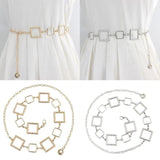 Metal Waist Chain Belt Square Girdle Waist Strap Women Dress Suits