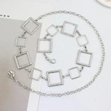 Metal Waist Chain Belt Square Girdle Waist Strap Women Dress Suits