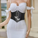 Butterfly Chain Corset Belt Women Pu Leather Gothic Slimming Elastic Harness