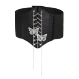 Butterfly Chain Corset Belt Women Pu Leather Gothic Slimming Elastic Harness