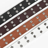 Punk Chain Belt Hollow Star Double Breasted Leather Jeans Waistband