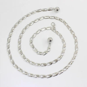 Metal Silver Waist Chain Belt for Dress Shirts