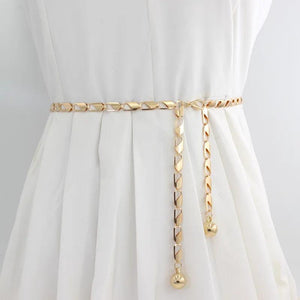 Metal Silver Waist Chain Belt for Dress Shirts