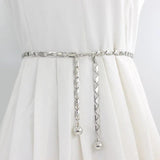 Metal Silver Waist Chain Belt for Dress Shirts