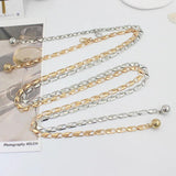 Metal Silver Waist Chain Belt for Dress Shirts