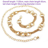 Metal Ring Decorative Waist Chain Belt for Women