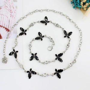 Butterfly Metal Chain Belt Women Slim Body Waist Chain Female Long Adjustable
