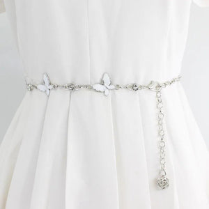 Butterfly Metal Chain Belt Women Slim Body Waist Chain Female Long Adjustable