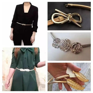 Women's Metal Waist Chain Elastic Spring Belt