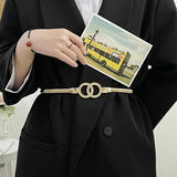 Metal Elastic Thin Belt Women's Rose Flower Decorative Waist Chain