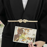 Metal Elastic Thin Belt Women's Rose Flower Decorative Waist Chain