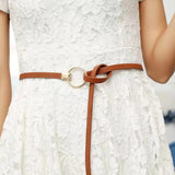 Spring and Metal Women's Waist Chain Large Ring Belt