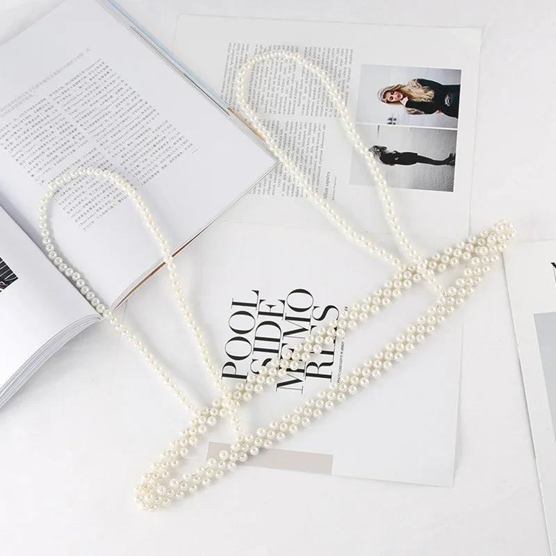 Elastic Pearl Women Strap Corset Body Harness For Dress