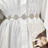 Retro Silver Carved Hollow Out Chain Long Belts for Women