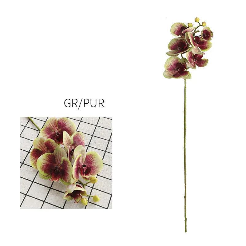 6 Head Phalaenopsis Artificial Flowers PU Orchid DIY Christmas Gift