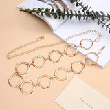 Women's Metal Waist Chain Rings and Silver Chains Decorative Belt