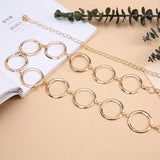 Women's Metal Waist Chain Rings and Silver Chains Decorative Belt