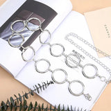 Women's Metal Waist Chain Rings and Silver Chains Decorative Belt
