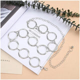 Women's Metal Waist Chain Rings and Silver Chains Decorative Belt