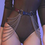 Layered Leather Belt Chains Body Harness Sexy Waist Strap
