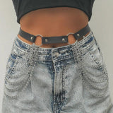 Layered Leather Belt Chains Body Harness Sexy Waist Strap