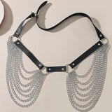 Layered Leather Belt Chains Body Harness Sexy Waist Strap