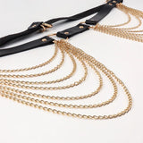 Layered Leather Belt Chains Body Harness Sexy Waist Strap