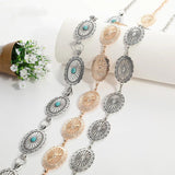 Turquoise Metal Alloy Waist Chain Belt for Women Dresses Party Club Gothic Y2k