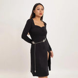 Turquoise Metal Alloy Waist Chain Belt for Women Dresses Party Club Gothic Y2k