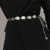 Leaf Metal Waist Chain Belt for Women Dress Pants