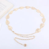 Leaf Metal Waist Chain Belt for Women Dress Pants