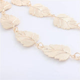 Leaf Metal Waist Chain Belt for Women Dress Pants