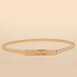 Women's Slim Waistband Decorative Dress with Rectangular Buckle Waist Chain