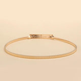 Women's Slim Waistband Decorative Dress with Rectangular Buckle Waist Chain