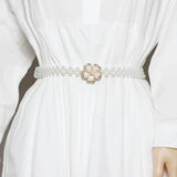 Floral Pearl Elastic Belt - Versatile Dress Accessory