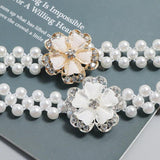 Floral Pearl Elastic Belt - Versatile Dress Accessory