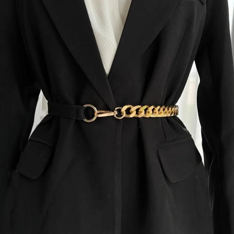 Slim Fit Chain Belt Trouser Dress Belts Metal Waistband