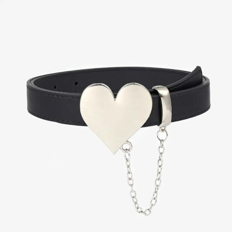 Casual Love Pattern Jeans Suit Chain Girdle Waistband Women Belt