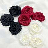 10Pcs Burnt Edge Fabric Rose Flower DIY Hair Clip Jewelry Accessories