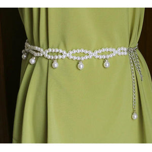 Pearl Tassel Decorative Belt for Girls Dress Jeans