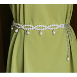 Pearl Tassel Decorative Belt for Girls Dress Jeans