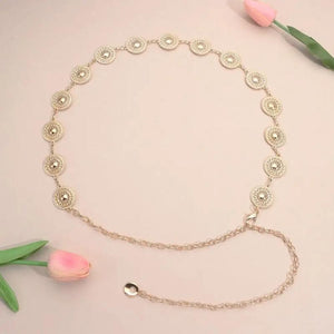 Gold/Silver Chain Belt Retro Adjustable Skinny Waist Belt Metal Waist