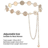 Gold/Silver Chain Belt Retro Adjustable Skinny Waist Belt Metal Waist