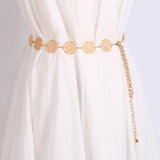 Vintage Silver Metal Leaf Waist Chain Dress Belt Women Accessories