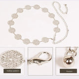 Vintage Silver Metal Leaf Waist Chain Dress Belt Women Accessories